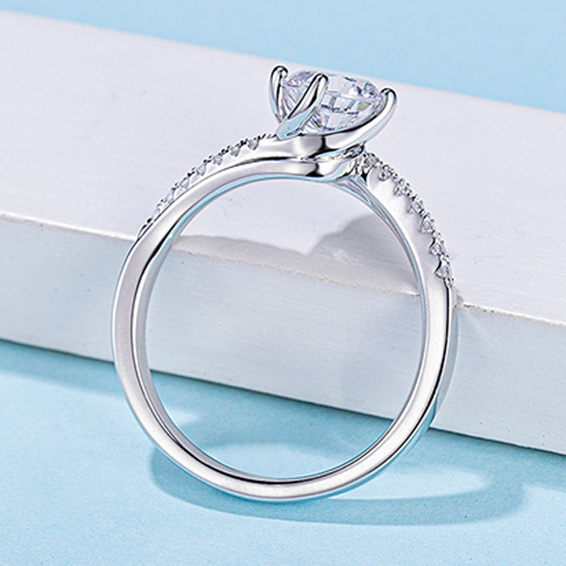 Twisted Petal™ Solitaire Moissanite Ring