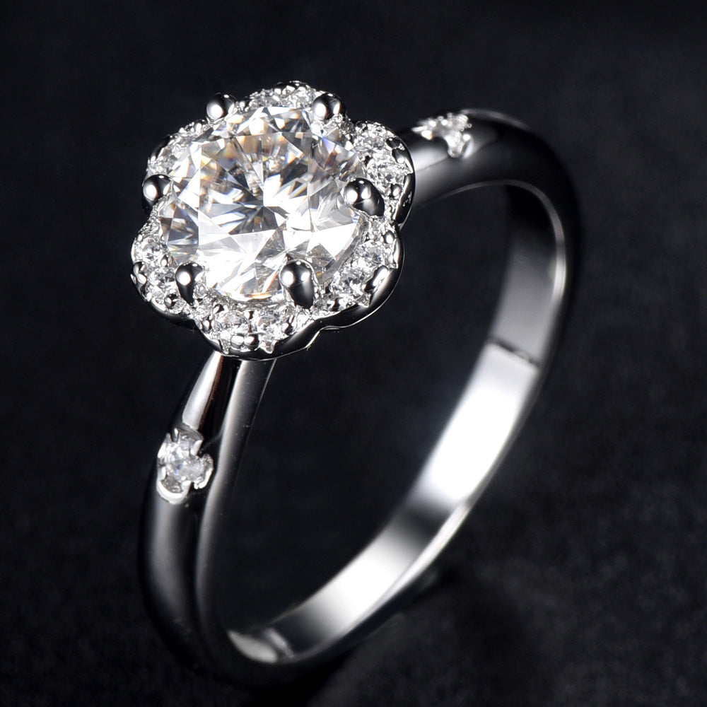 The Florette Collection – 1 Carat Floral Moissanite & Diamond Ring