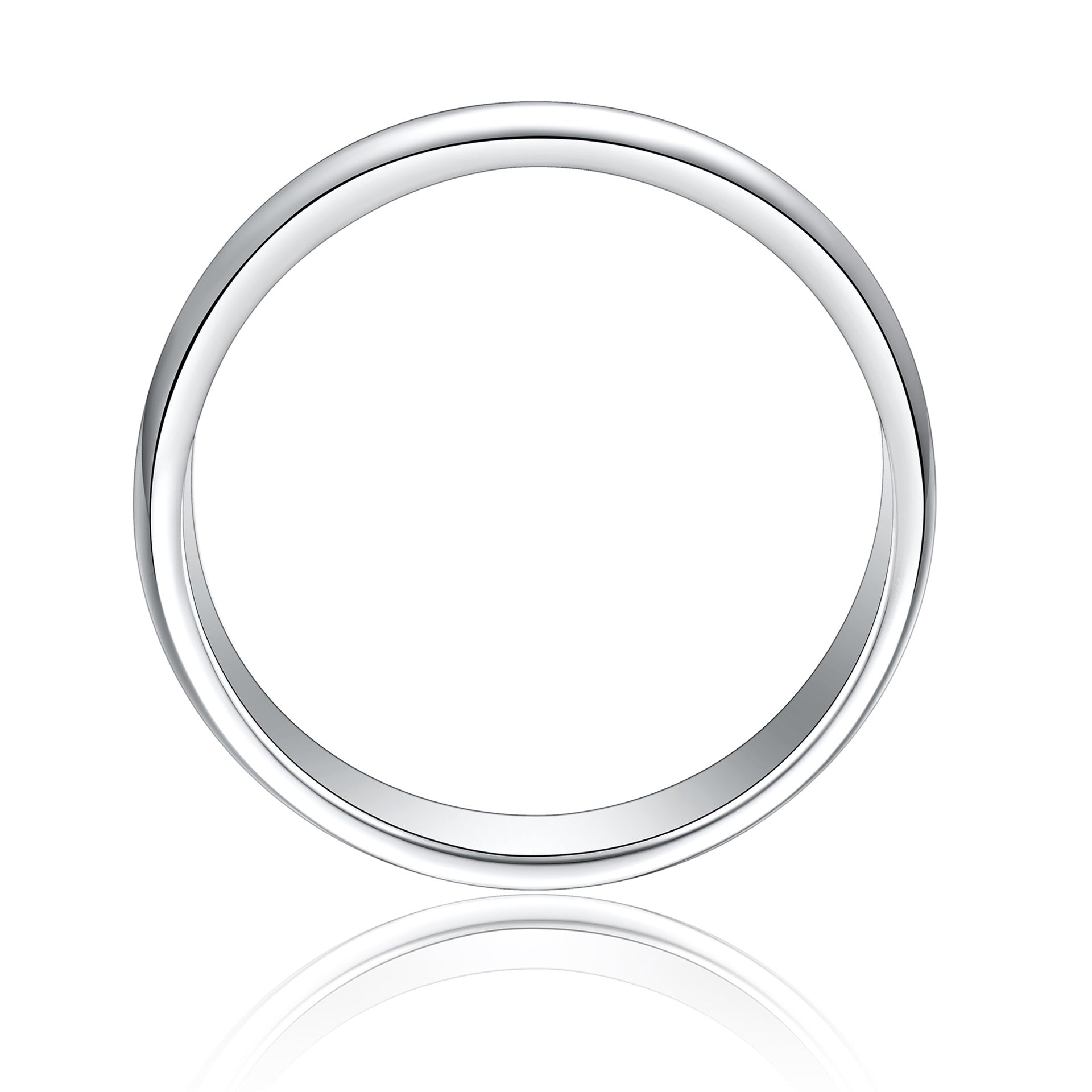 Stylish Curved Polished 925 Sterling Silver Plain Band - Women's Statement Ring