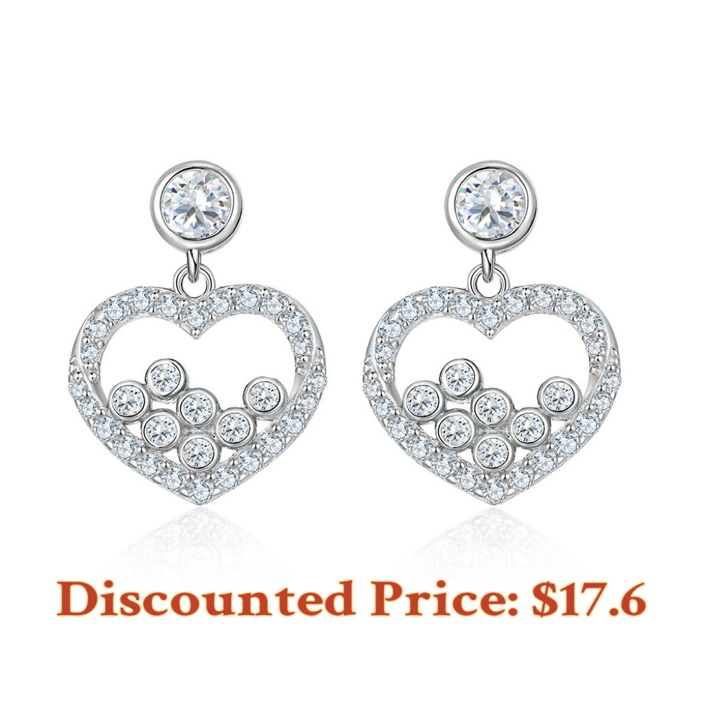‌Chic S925 Silver Heart Stud Earrings – Minimalist Earrings for Women, Hypoallergenic Gift