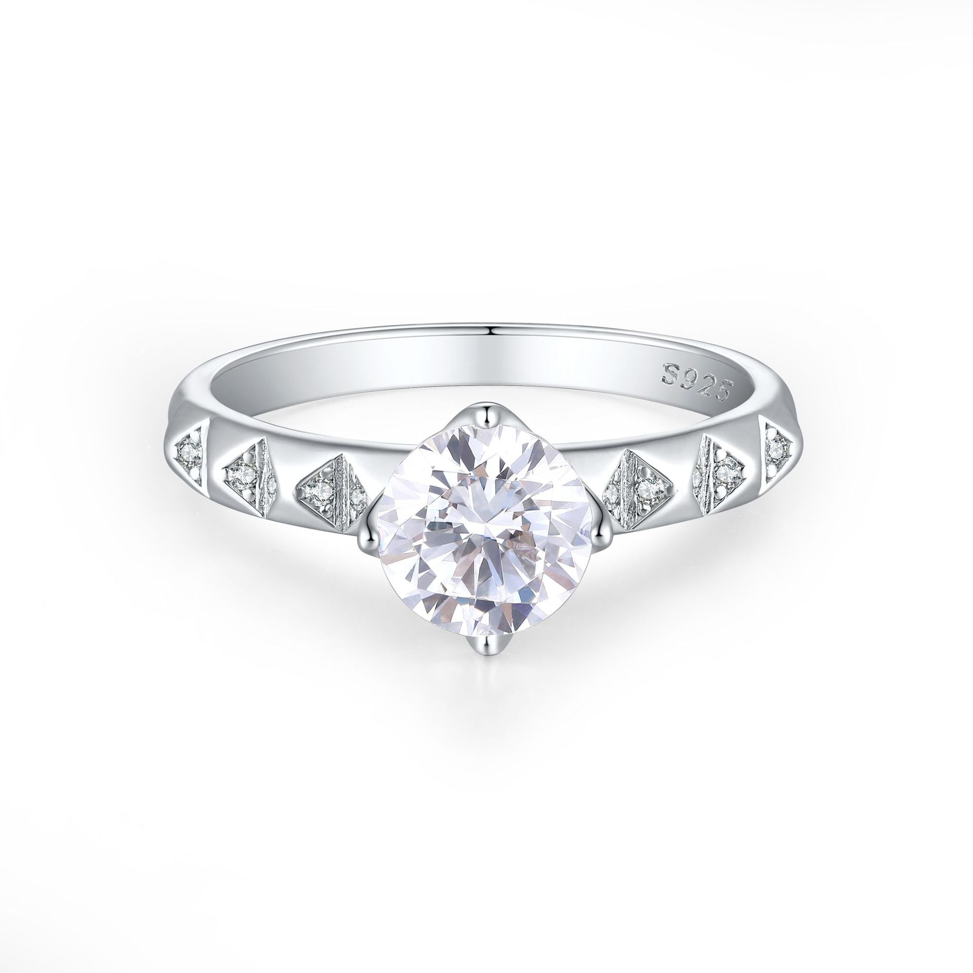 Unique Niche Ins Style 925 Sterling Silver CZ Ring | Designer Women's Wedding Ring