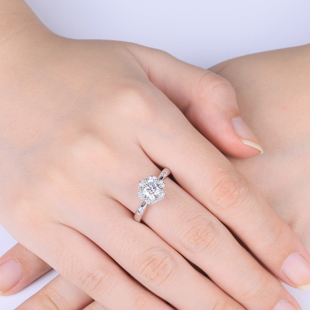 The Florette Collection – 1 Carat Floral Moissanite & Diamond Ring