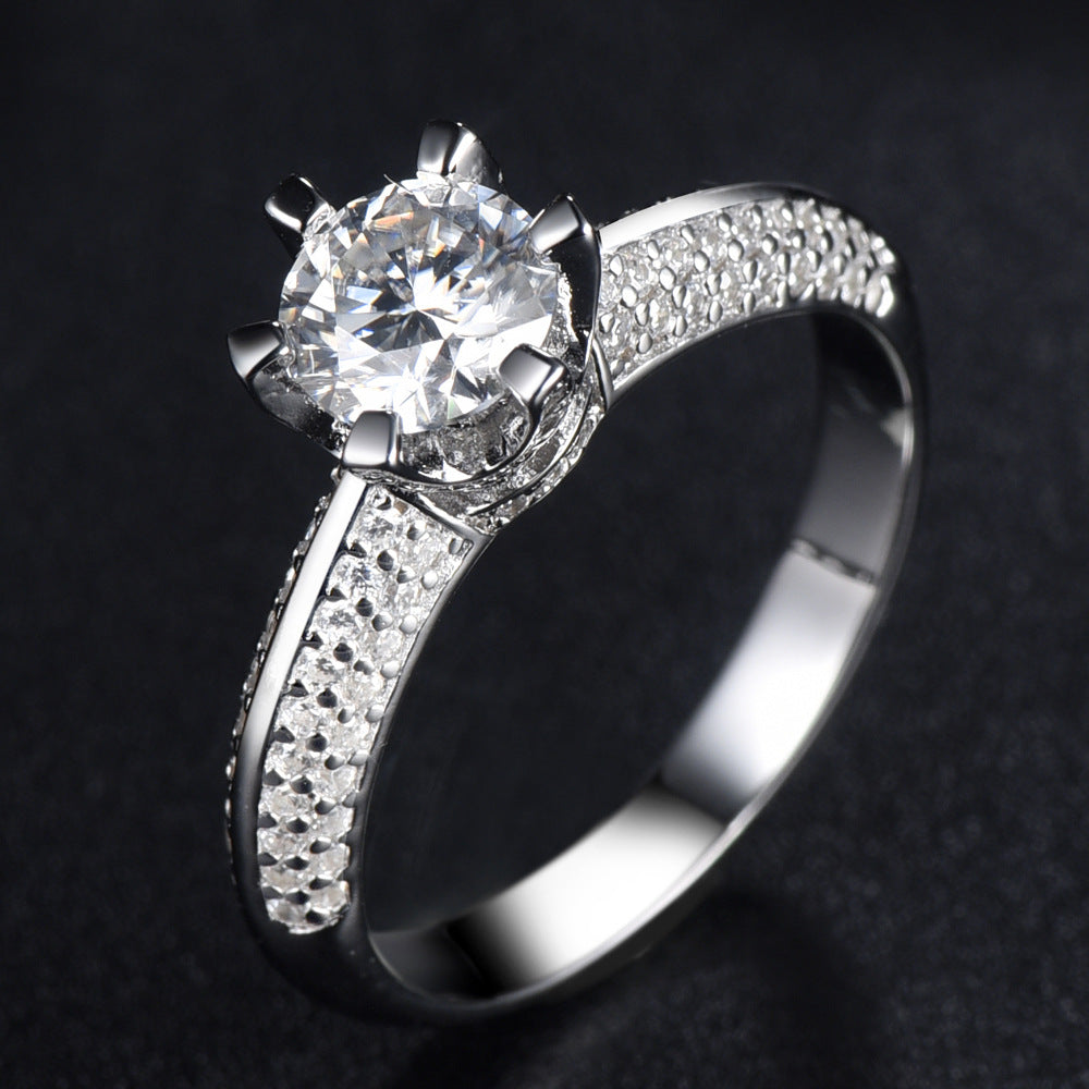 Luminous Promise™ 6-Prong Moissanite Ring – 925 Silver Engagement Bestseller