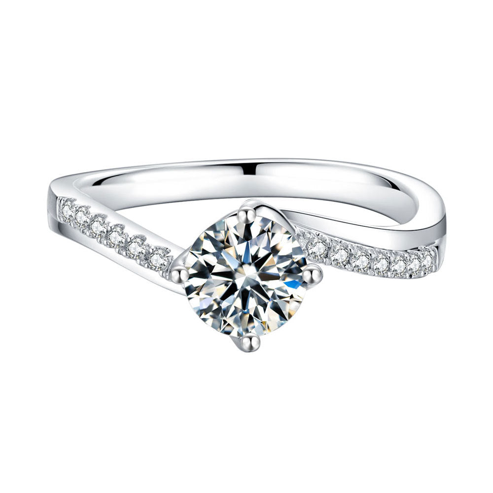 Twisted Petal™ Solitaire Moissanite Ring
