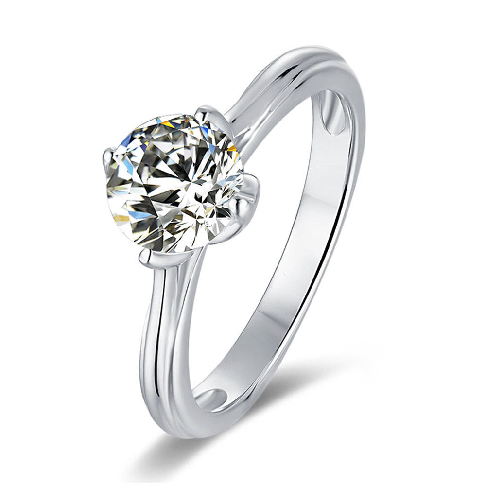 Eclipse™ D-Color Moissanite Ring – GRA Certified Sterling Silver
