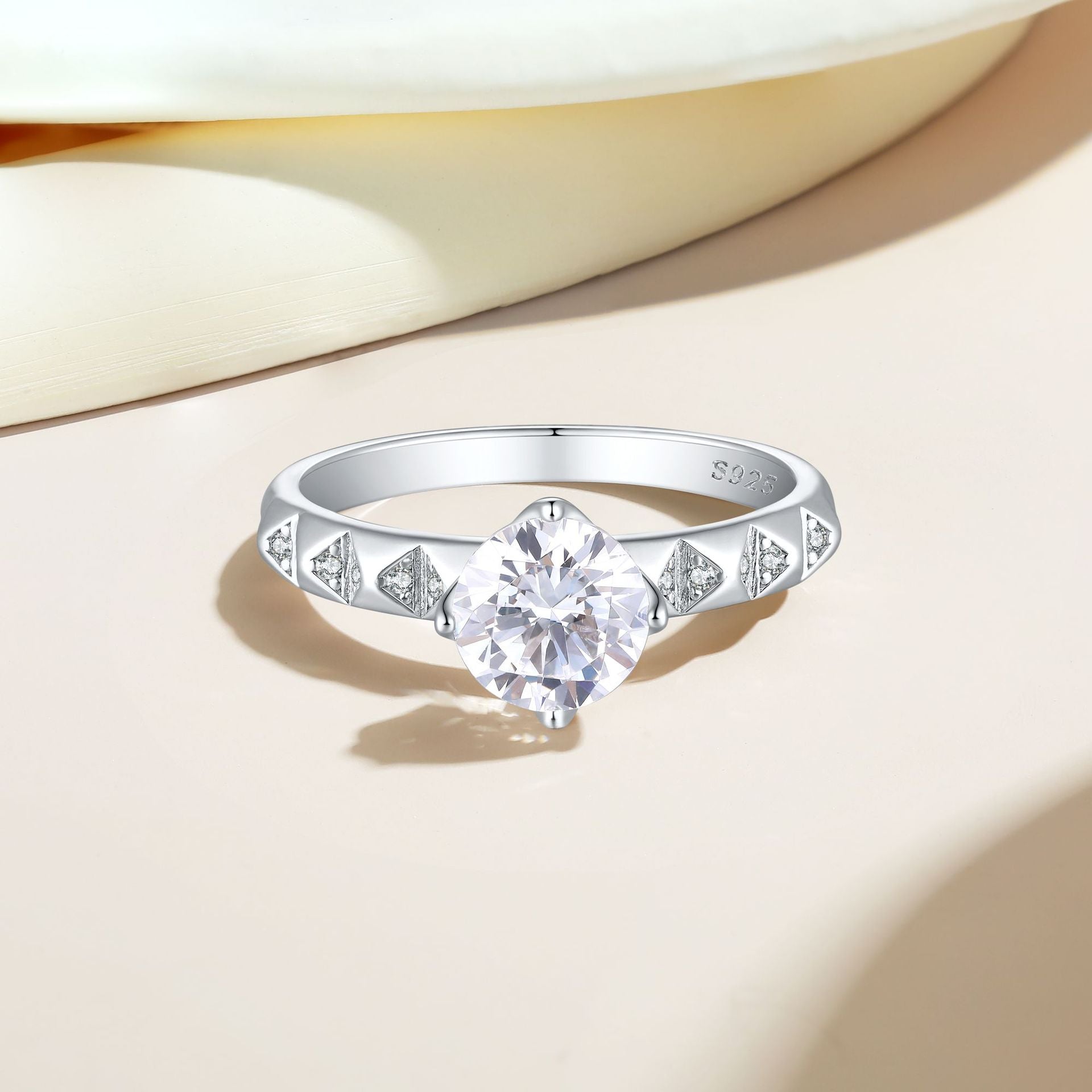 Unique Niche Ins Style 925 Sterling Silver CZ Ring | Designer Women's Wedding Ring