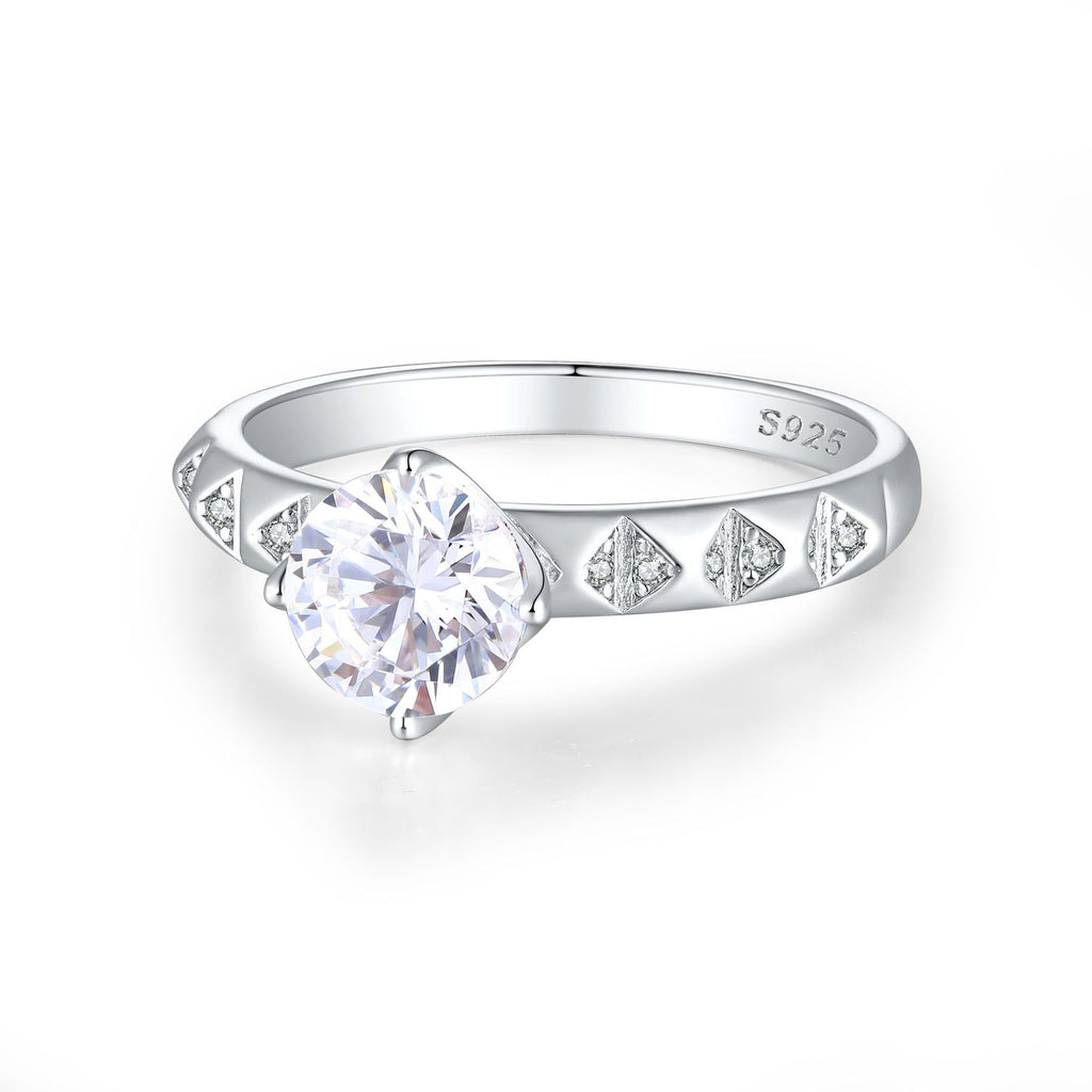 Unique Niche Ins Style 925 Sterling Silver CZ Ring | Designer Women's Wedding Ring