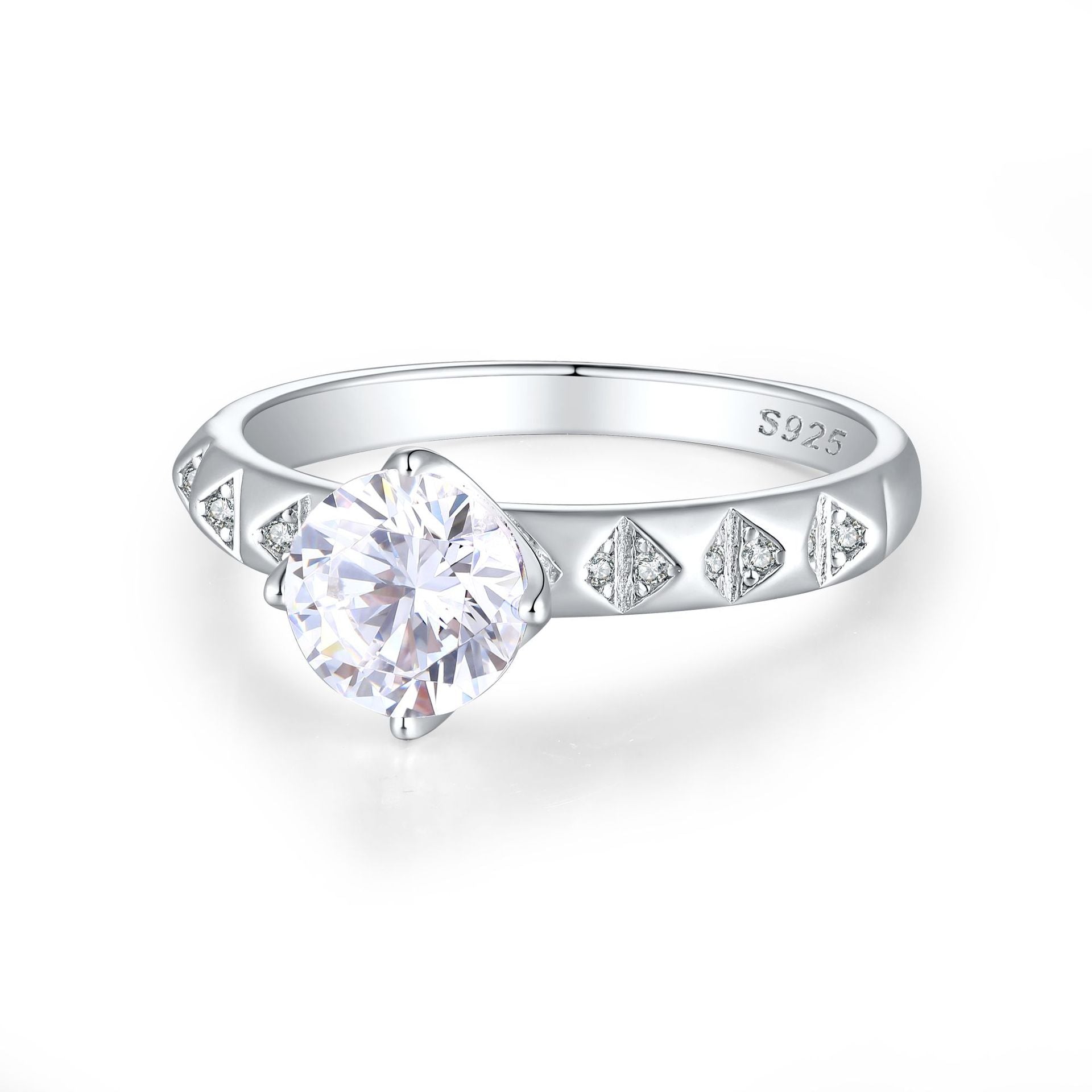 Unique Niche Ins Style 925 Sterling Silver CZ Ring | Designer Women's Wedding Ring