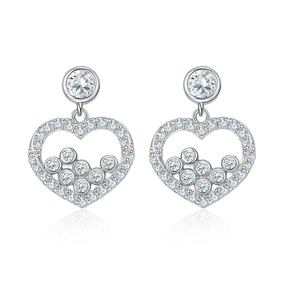‌Chic S925 Silver Heart Stud Earrings – Minimalist Earrings for Women, Hypoallergenic Gift
