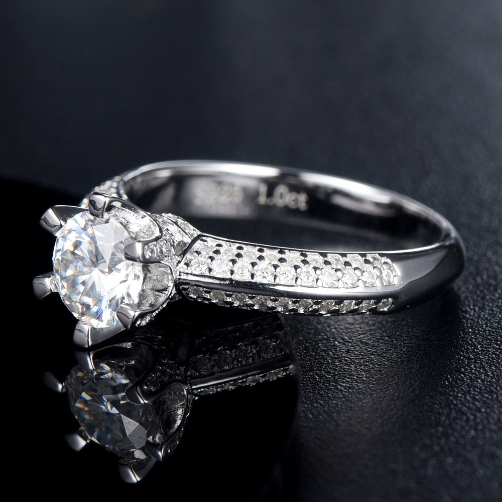 Luminous Promise™ 6-Prong Moissanite Ring – 925 Silver Engagement Bestseller