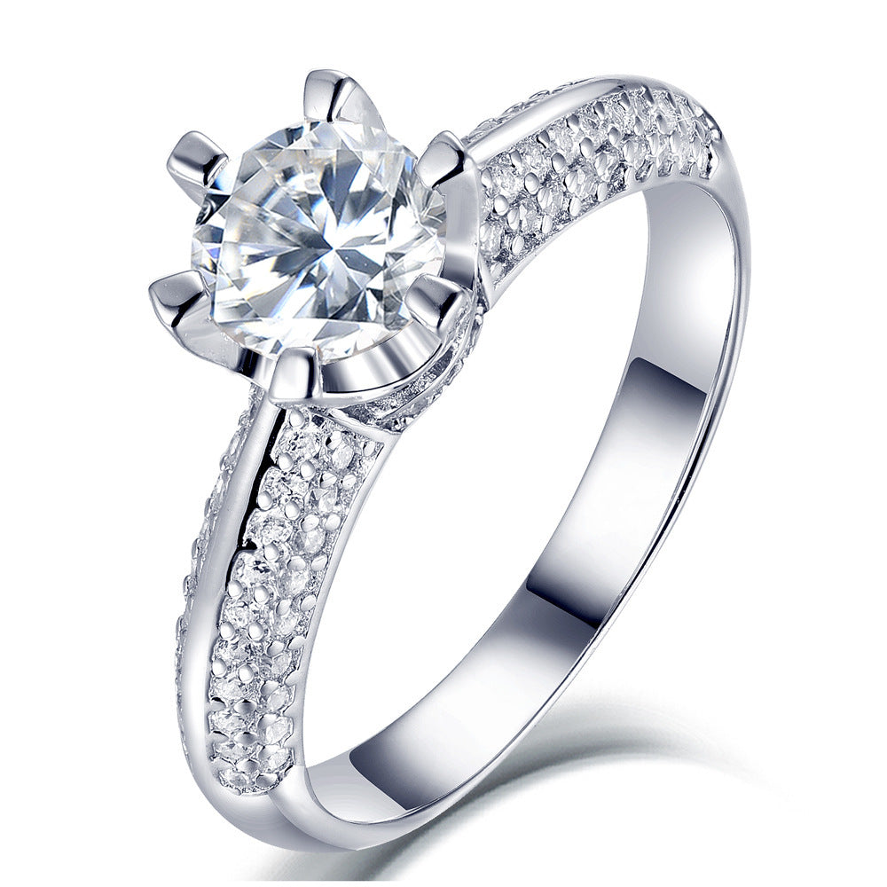 Luminous Promise™ 6-Prong Moissanite Ring – 925 Silver Engagement Bestseller