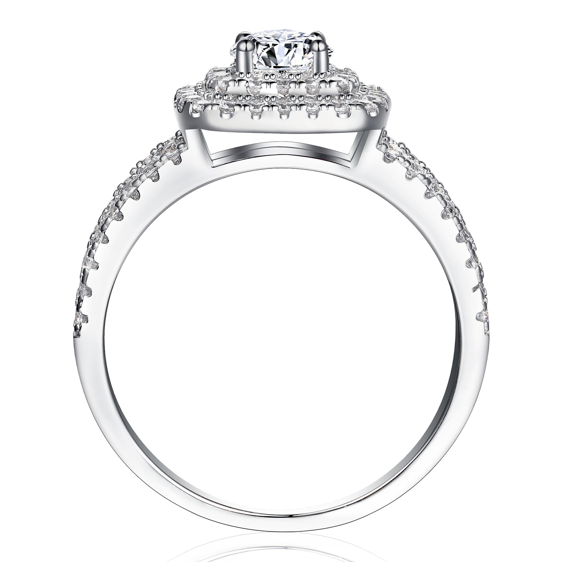 2-in-1 925 Sterling Silver Wedding Ring Set for Women - Bridal Combo Ring