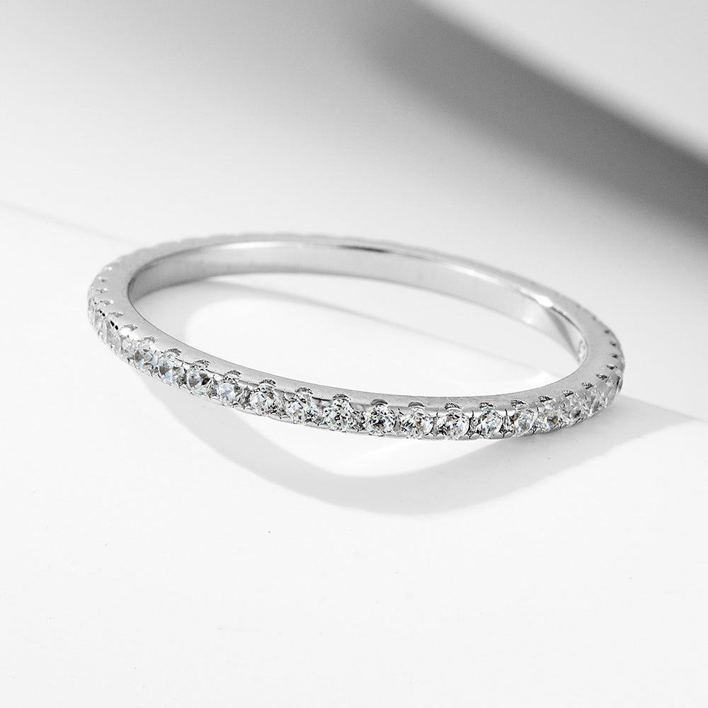 S925 Sterling Silver Sparkling Ice Flower Cut CZ Ring Set - High Quality Luxury Ins Style Stackable Rings