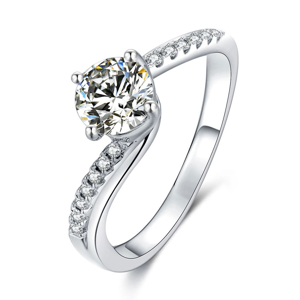 Twisted Petal™ Solitaire Moissanite Ring