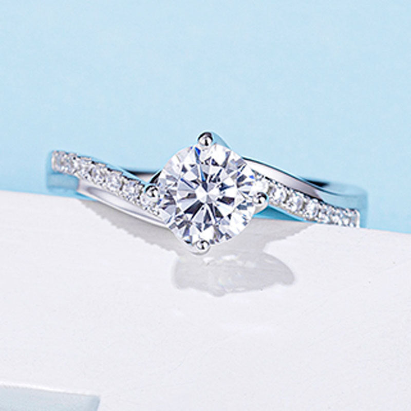Twisted Petal™ Solitaire Moissanite Ring