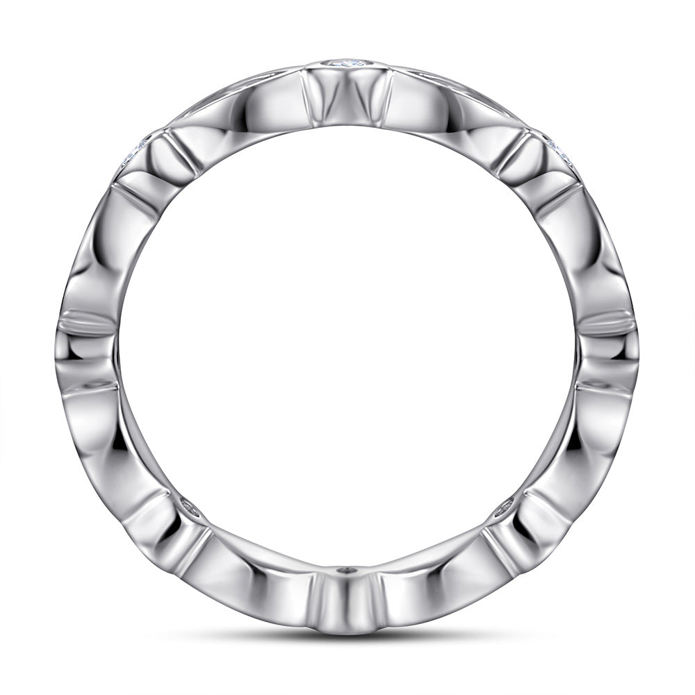 Women's Thick Gold Plated 925 Sterling Silver Marquise Full Pave Ring | White/Rose Gold Tone, Eternity Band for Wedding & Index Finger