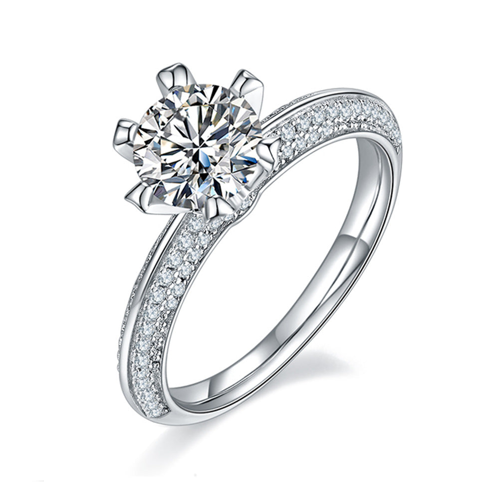 Luminary™ 6-Claw Moissanite Ring – Sterling Silver D Color