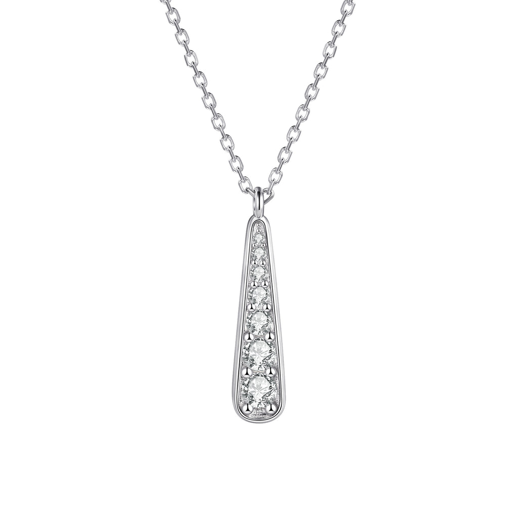 925 Sterling Silver Teardrop Pendant Necklace – Minimalist Delicate Chain