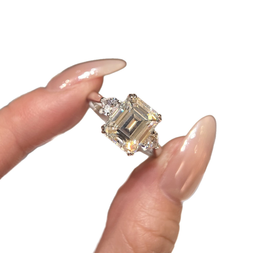 4 Ct Cushion Cut Moissanite Ring in 925 Sterling Silver, 8x10mm Wedding Engagement Band, Luxury Fashion Jewelry Gift for Women