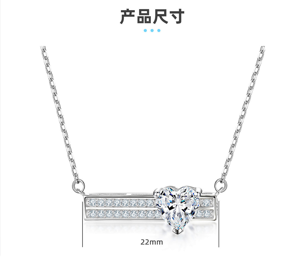 925 Sterling Silver Heart Necklace | Zirconia Pendant with Delicate Chain