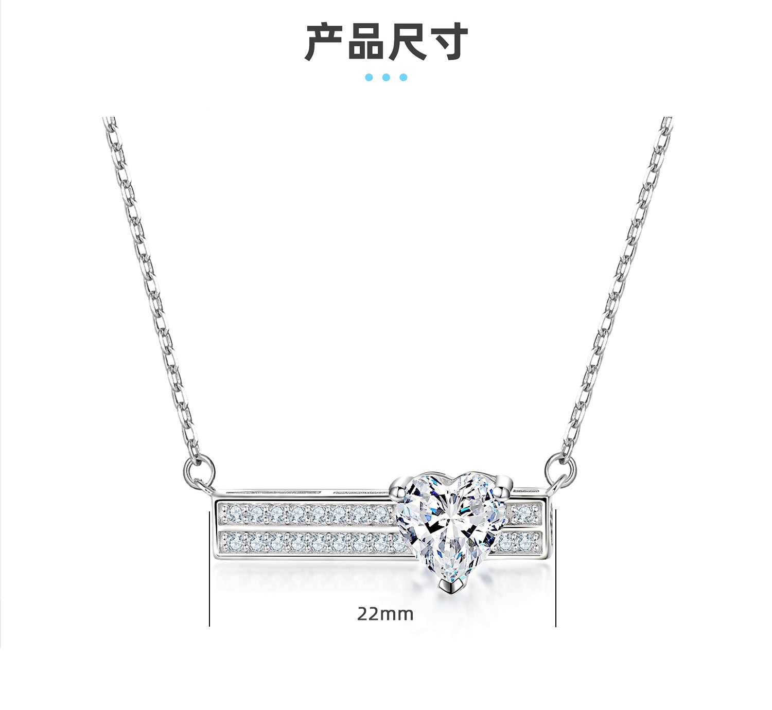 925 Sterling Silver Heart Necklace | Zirconia Pendant with Delicate Chain