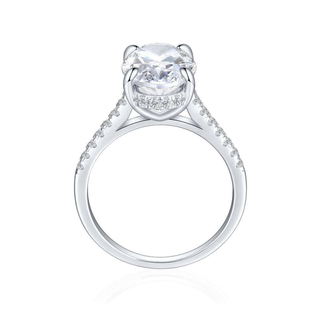 5.5ct High-End Luxury 925 Sterling Silver Oval 5A Princess Cut CZ Ring for Women