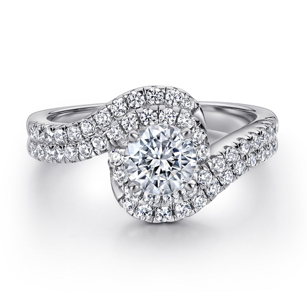 Bestselling 925 Sterling Silver Ring Set | Women's Twisted Shank Pave CZ Jewelry