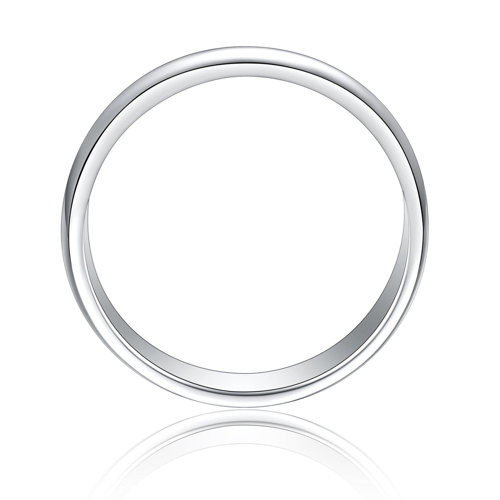 Stylish Curved Polished 925 Sterling Silver Plain Band - Women's Statement Ring