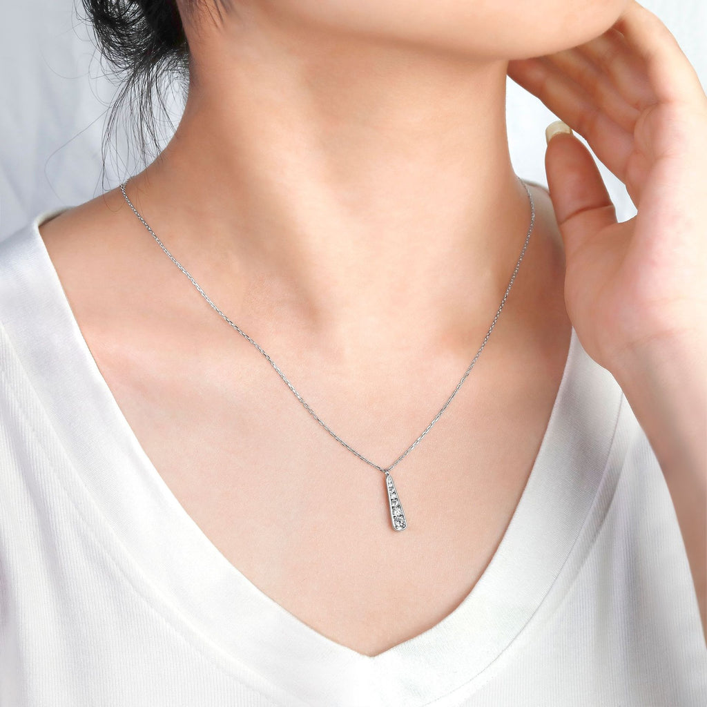 925 Sterling Silver Teardrop Pendant Necklace – Minimalist Delicate Chain