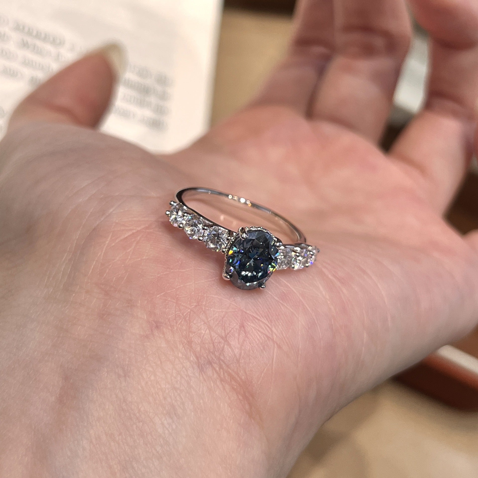 7x9mm Oval Cut Moissanite Ring| 2 Carat 925 Silver Women's Fashion Ring