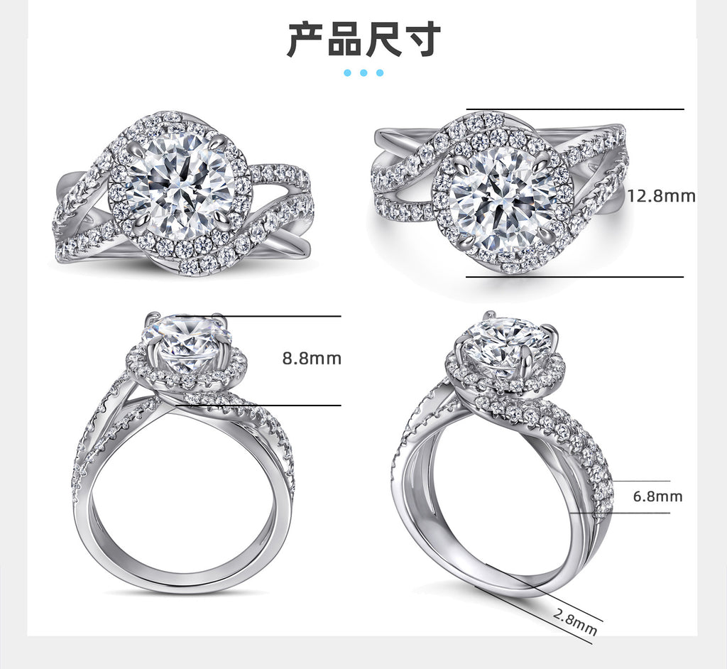 Twisted Band Ring - 925 Sterling Silver with Cubic Zirconia