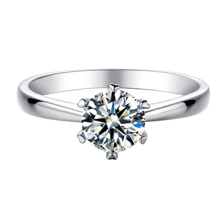 Snowdrift™ Solitaire Moissanite Ring – Sterling Silver Claw Setting