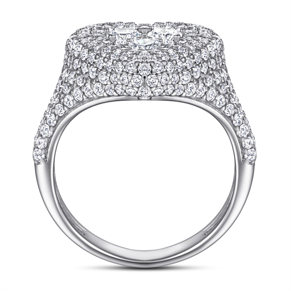 925 Sterling Silver Heart Ring for Women – Micro-Pave Cubic Zirconia Gift