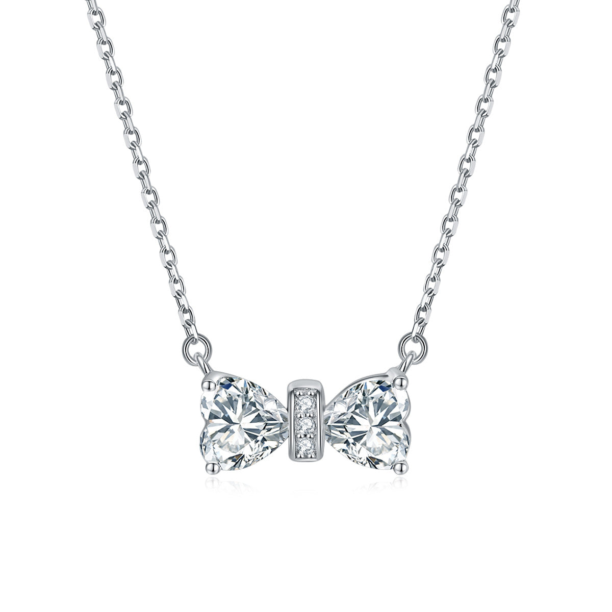 925 Sterling Silver Love Set – Double Heart Ring, Butterfly Pendant & CZ Studs