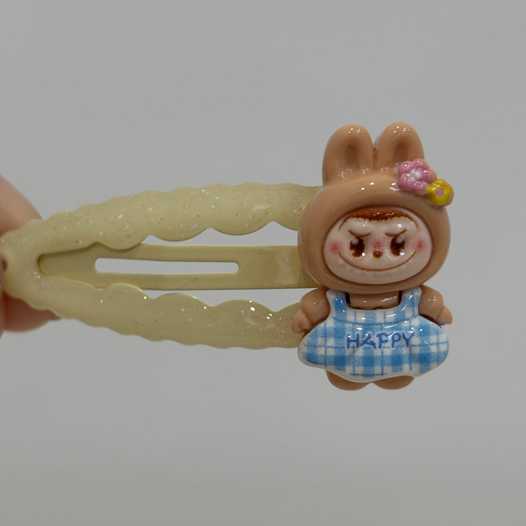 Kawaii Labubu Hair Clip & Scrunchie Set，Labubu Dreamy Hair Clips & Scrunchies Combo，Cute Animal Hair Accessories Bundle(LABUBU)