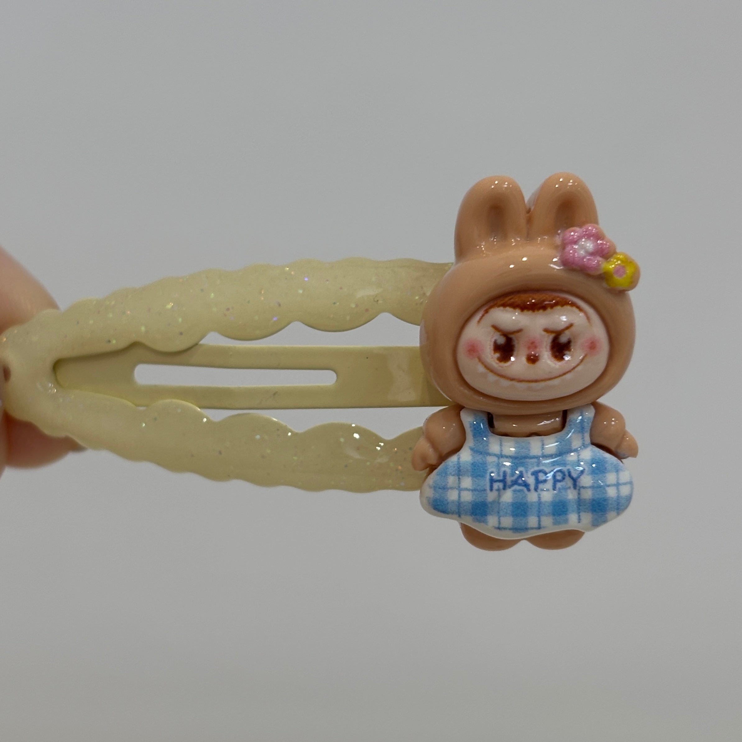 Kawaii Labubu Hair Clip & Scrunchie Set，Labubu Dreamy Hair Clips & Scrunchies Combo，Cute Animal Hair Accessories Bundle(LABUBU)