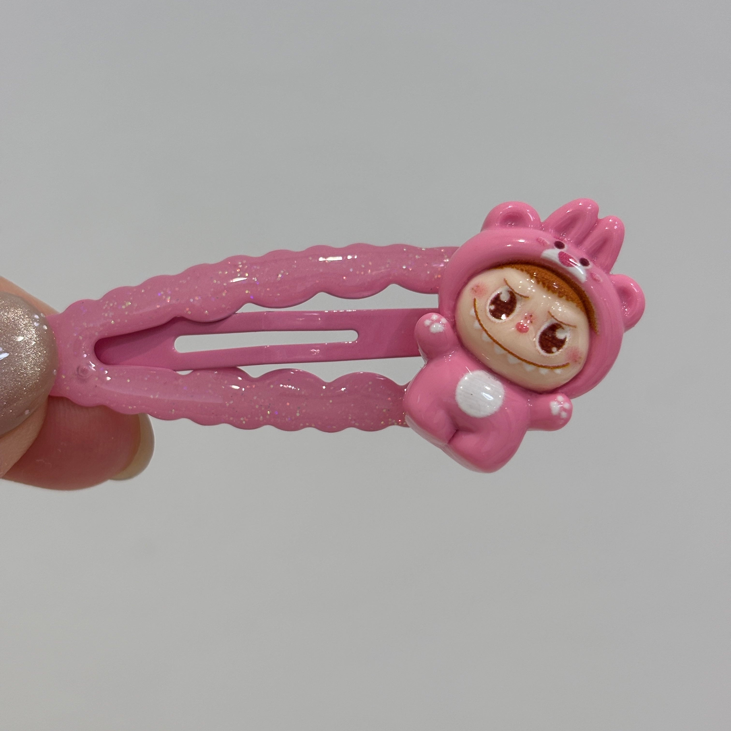 Kawaii Labubu Hair Clip & Scrunchie Set，Labubu Dreamy Hair Clips & Scrunchies Combo，Cute Animal Hair Accessories Bundle（MO KOKO）