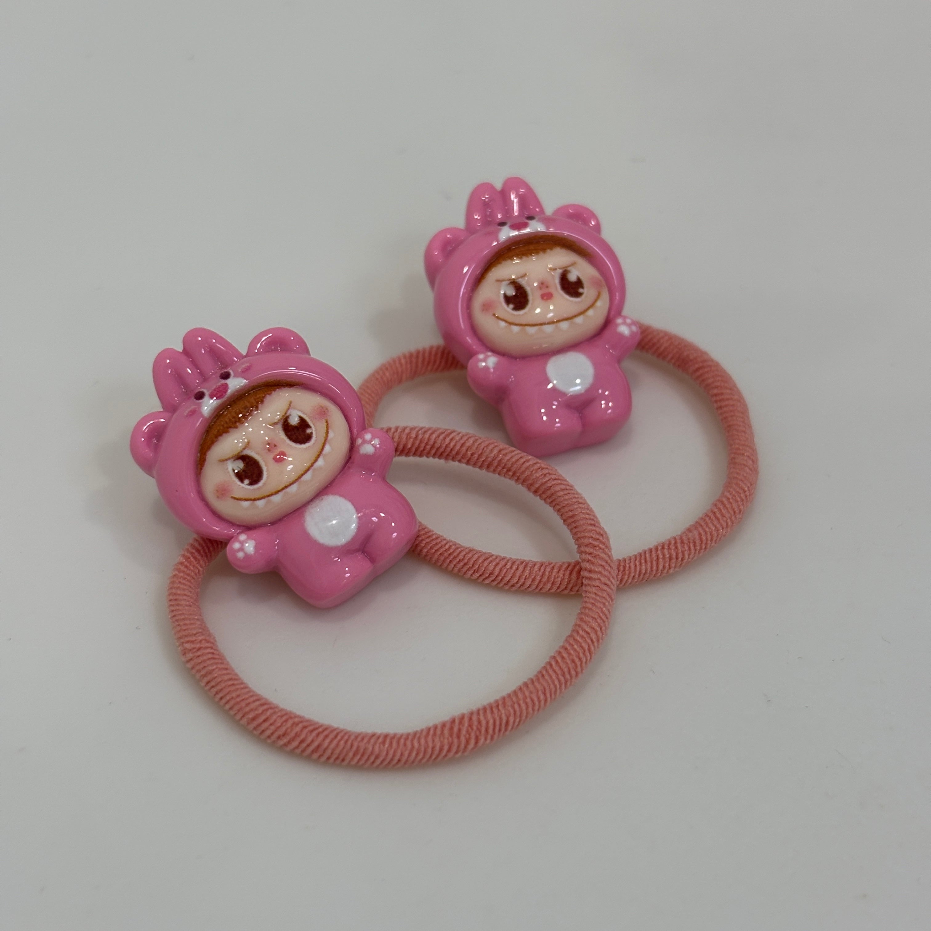 Kawaii Labubu Hair Clip & Scrunchie Set，Labubu Dreamy Hair Clips & Scrunchies Combo，Cute Animal Hair Accessories Bundle（MO KOKO）