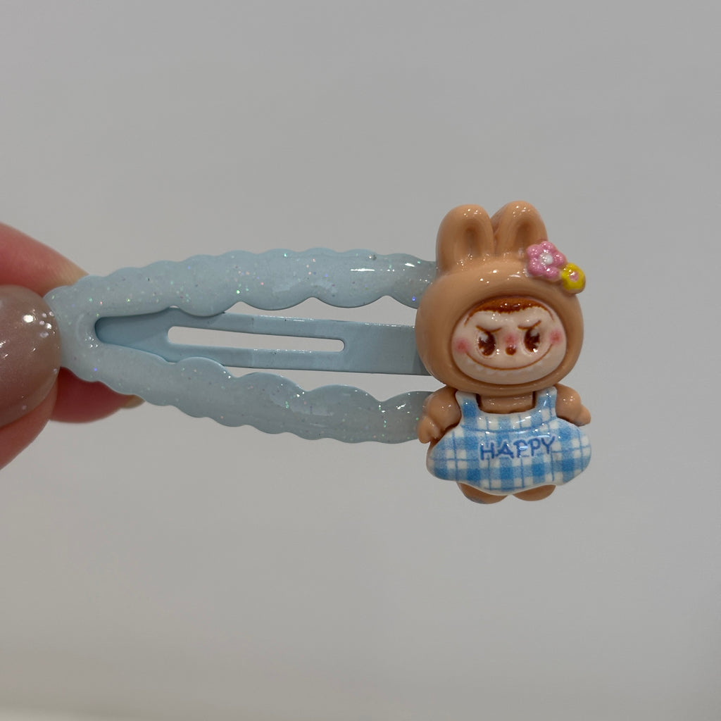 Kawaii Labubu Hair Clip & Scrunchie Set，Labubu Dreamy Hair Clips & Scrunchies Combo，Cute Animal Hair Accessories Bundle（ZI MOMO）