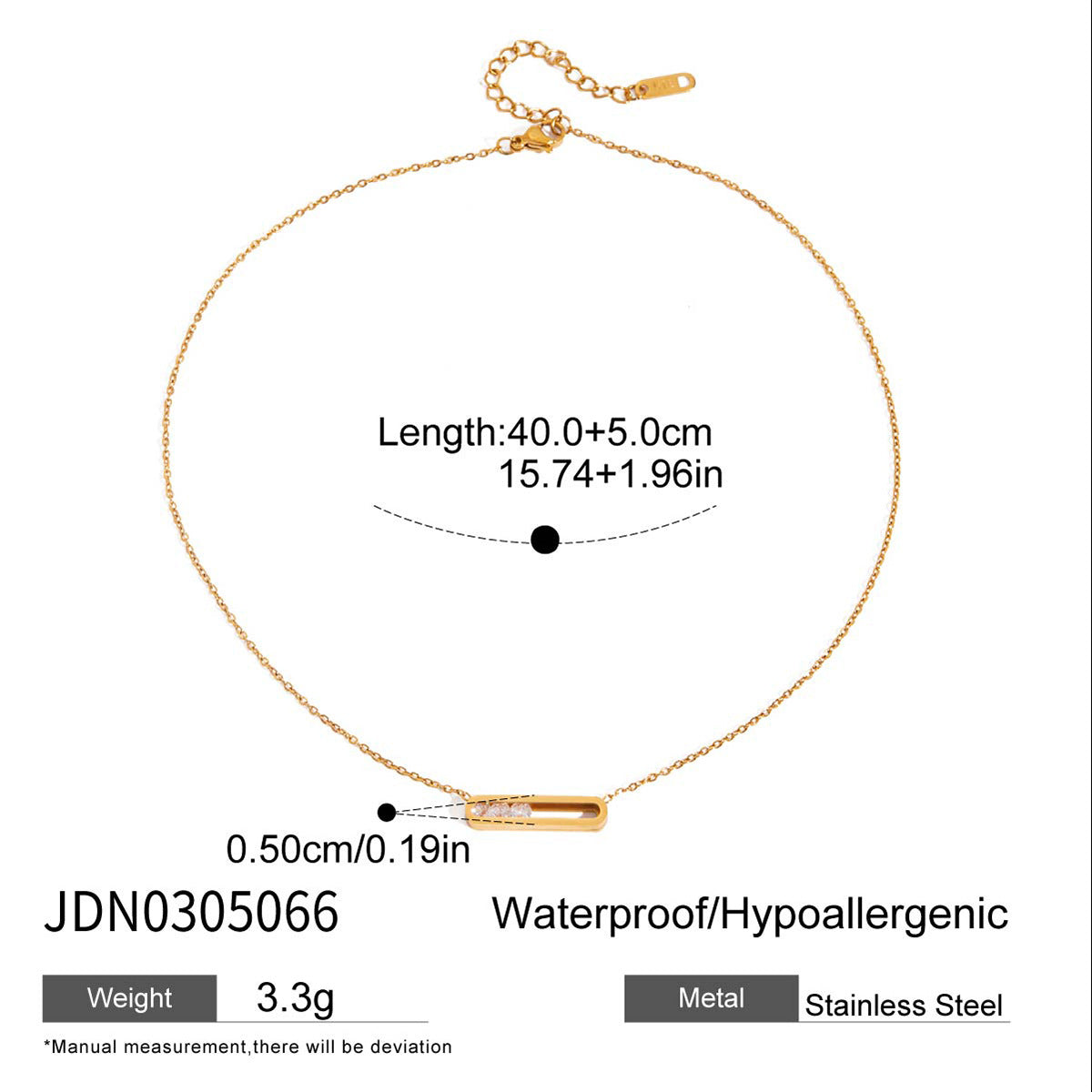 Fade-Resistant Rhinestone Titanium Steel Choker | Light Luxury Stainless Steel Necklace