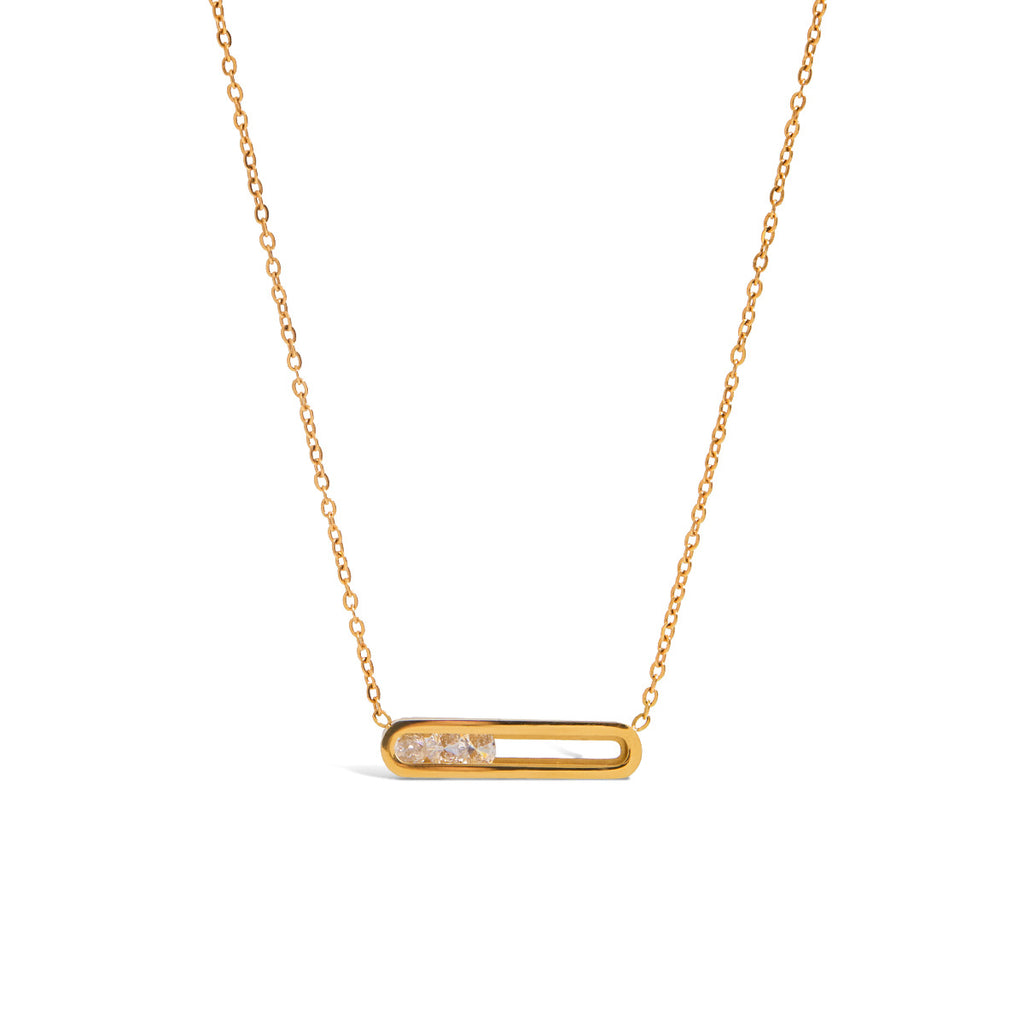 Fade-Resistant Rhinestone Titanium Steel Choker | Light Luxury Stainless Steel Necklace