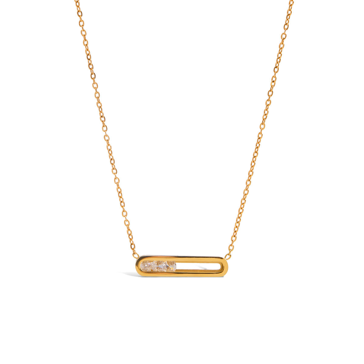 Fade-Resistant Rhinestone Titanium Steel Choker | Light Luxury Stainless Steel Necklace