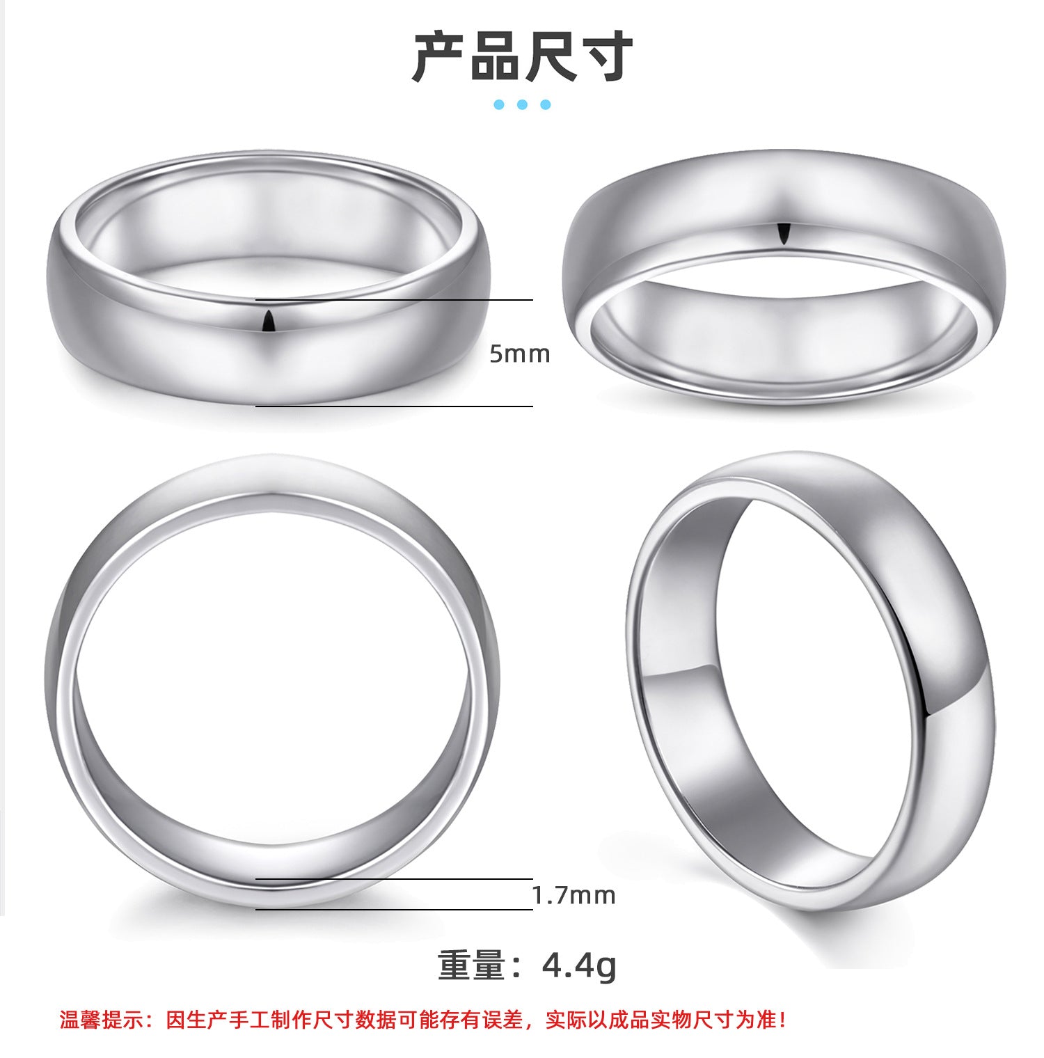 Stylish Curved Polished 925 Sterling Silver Plain Band - Women's Statement Ring