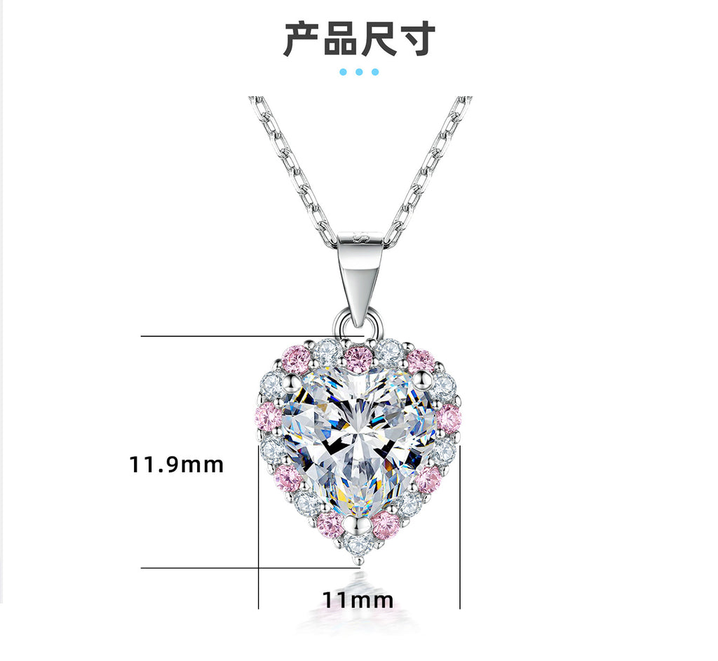 Delicate Pink CZ Heart Pendant Necklace - Solid 925 Sterling Silver Dainty Chain (Luxury Minimalist Jewelry)