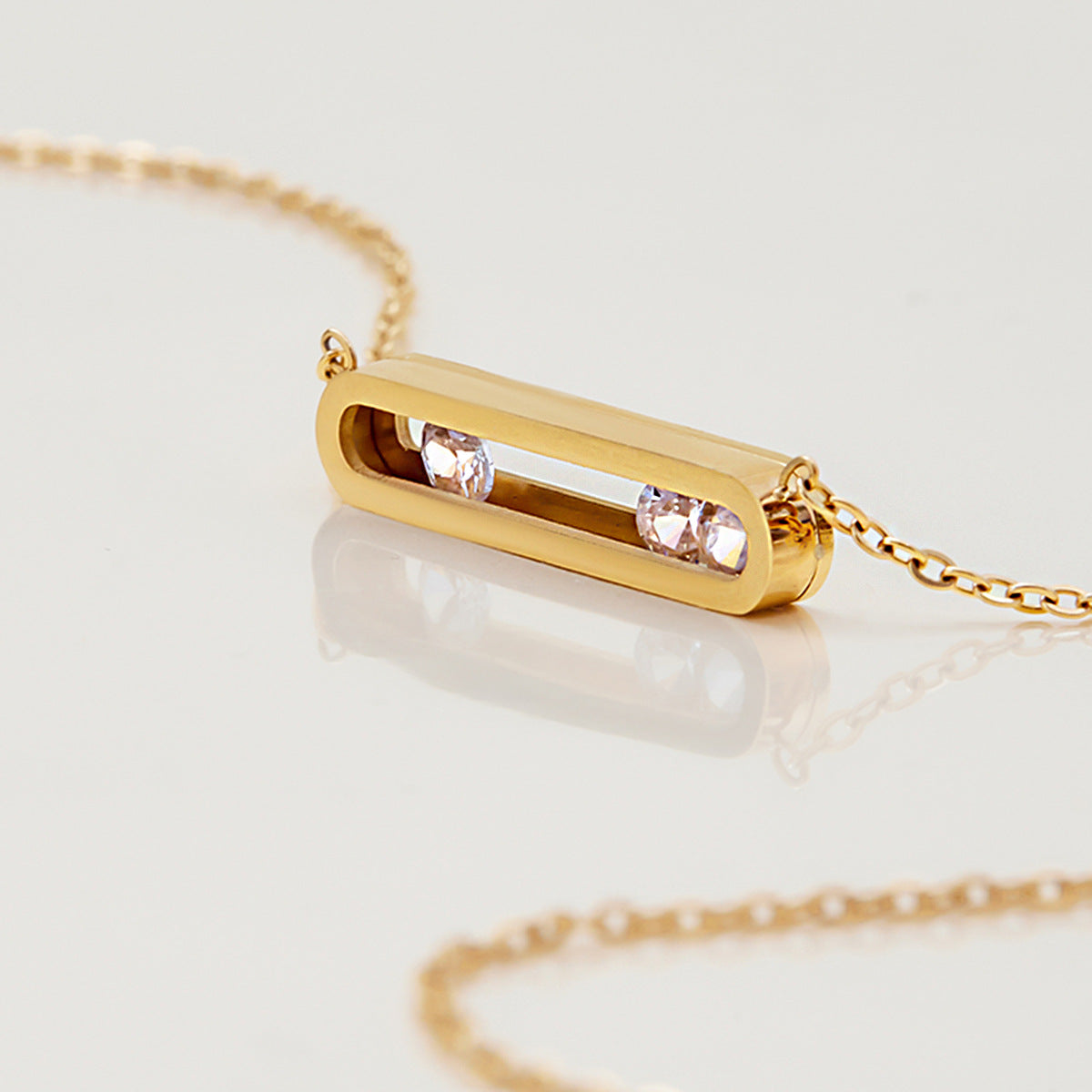 Fade-Resistant Rhinestone Titanium Steel Choker | Light Luxury Stainless Steel Necklace