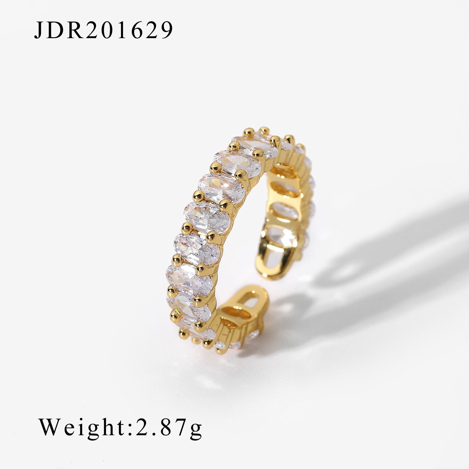 INS Chic 18K Gold Plated Zircon Open Ring