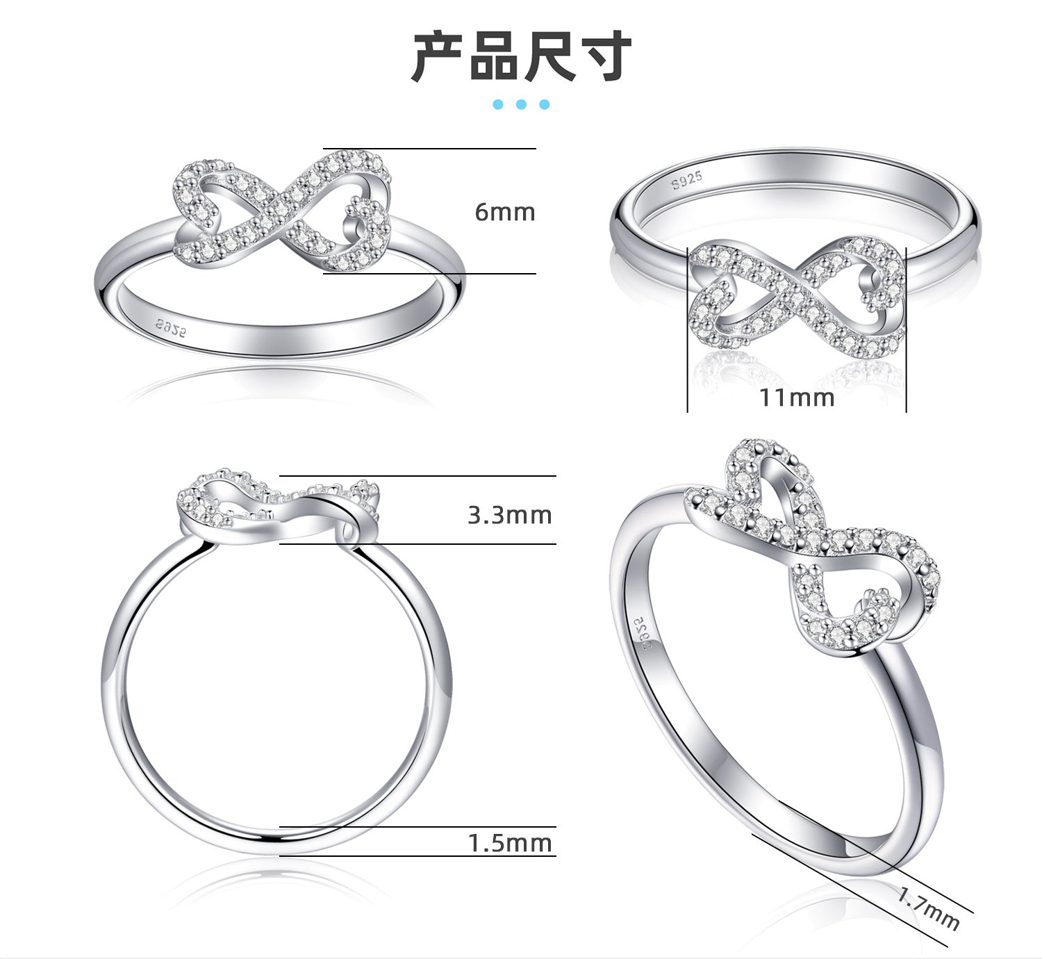 Women's 925 Sterling Silver Bow Heart Ring | Ins Style Designer Silver Jewelry