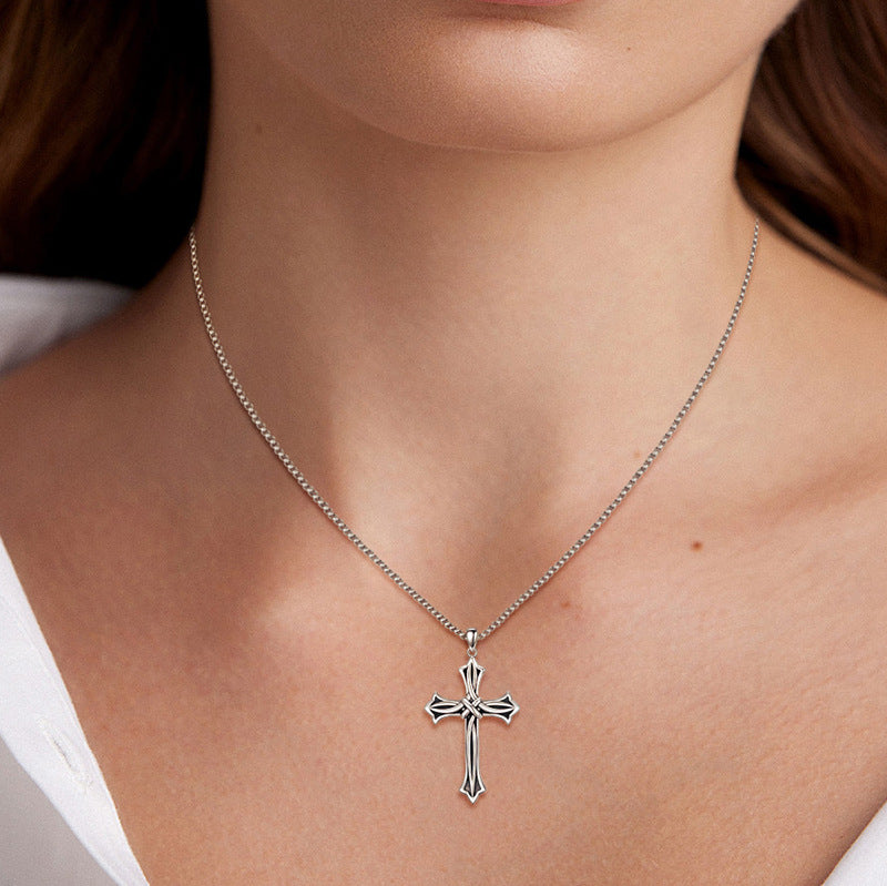 Minimalist Cross Pendant Necklace - Unisex Urban Chain Collarbone
