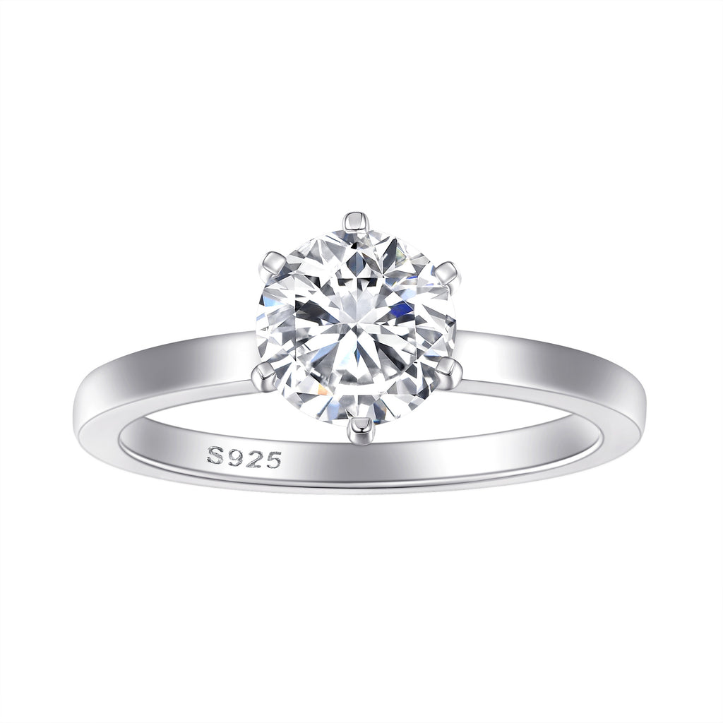 925 Sterling Silver Stackable Band Ring Set - 5A Cubic Zirconia 1.2ct, Timeless Elegant Luxury Style