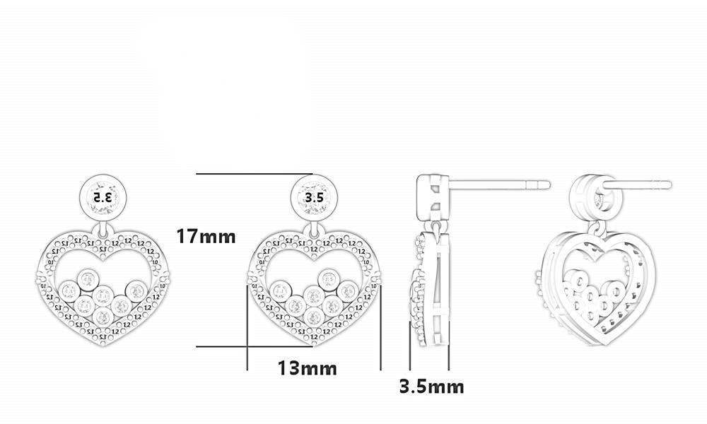 ‌Chic S925 Silver Heart Stud Earrings – Minimalist Earrings for Women, Hypoallergenic Gift